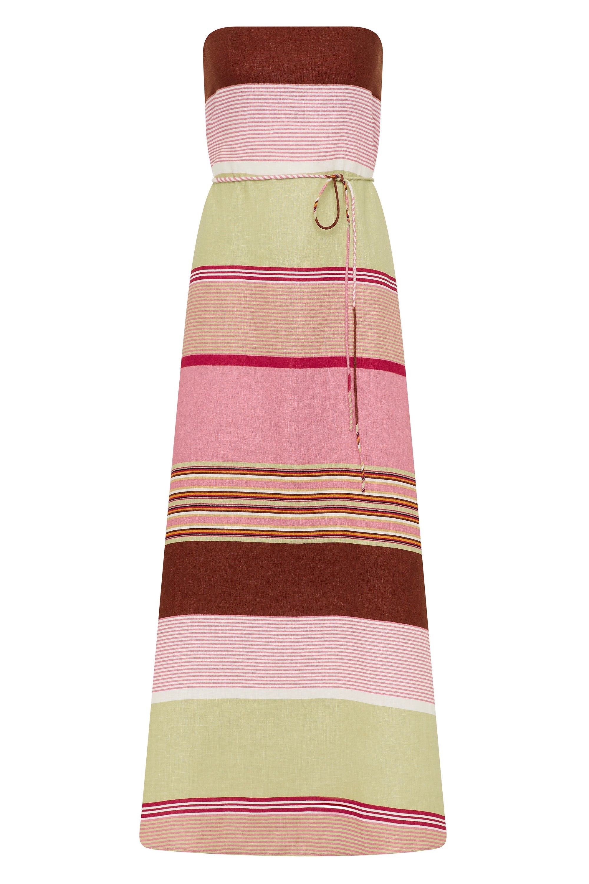Yolina Maxi Dress Barragan Stripe Dusty Mauve - Final Sale