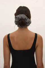 Hair Scrunchie Toscano Stripe Black