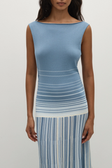 Xyla Maxi Dress Accordion Stripe Mineral Blue - Final Sale