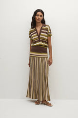 Citara Skirt Espresso Pine Stripe - Final Sale