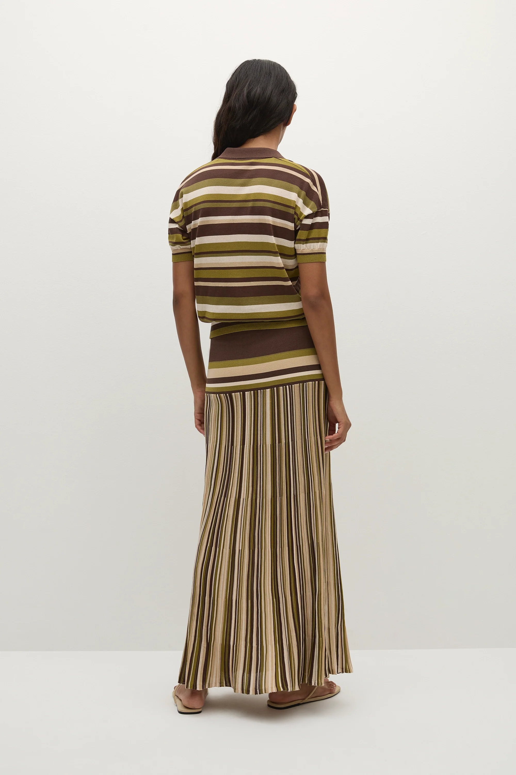 Citara Skirt Espresso Pine Stripe - Final Sale