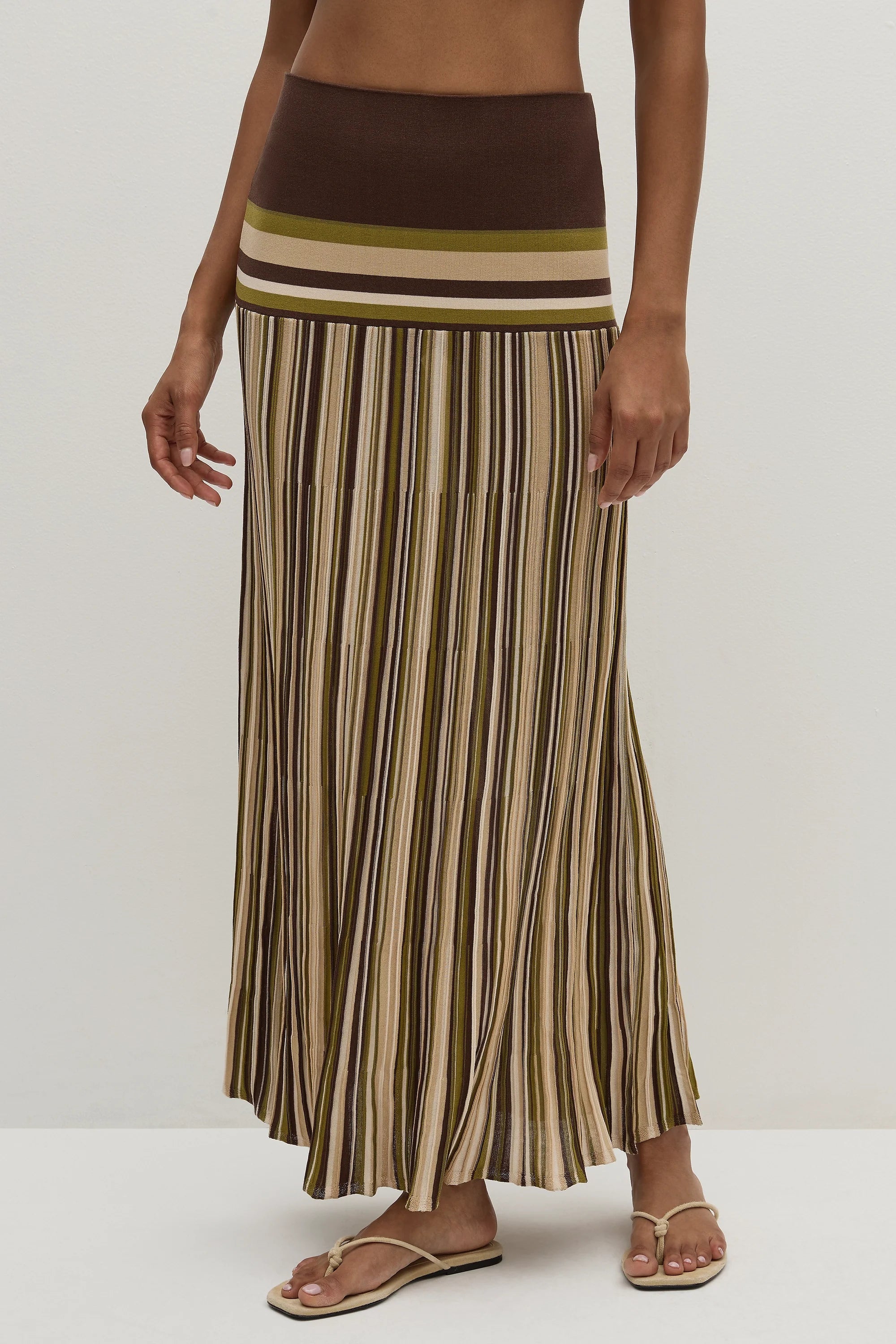 Citara Skirt Espresso Pine Stripe - Final Sale