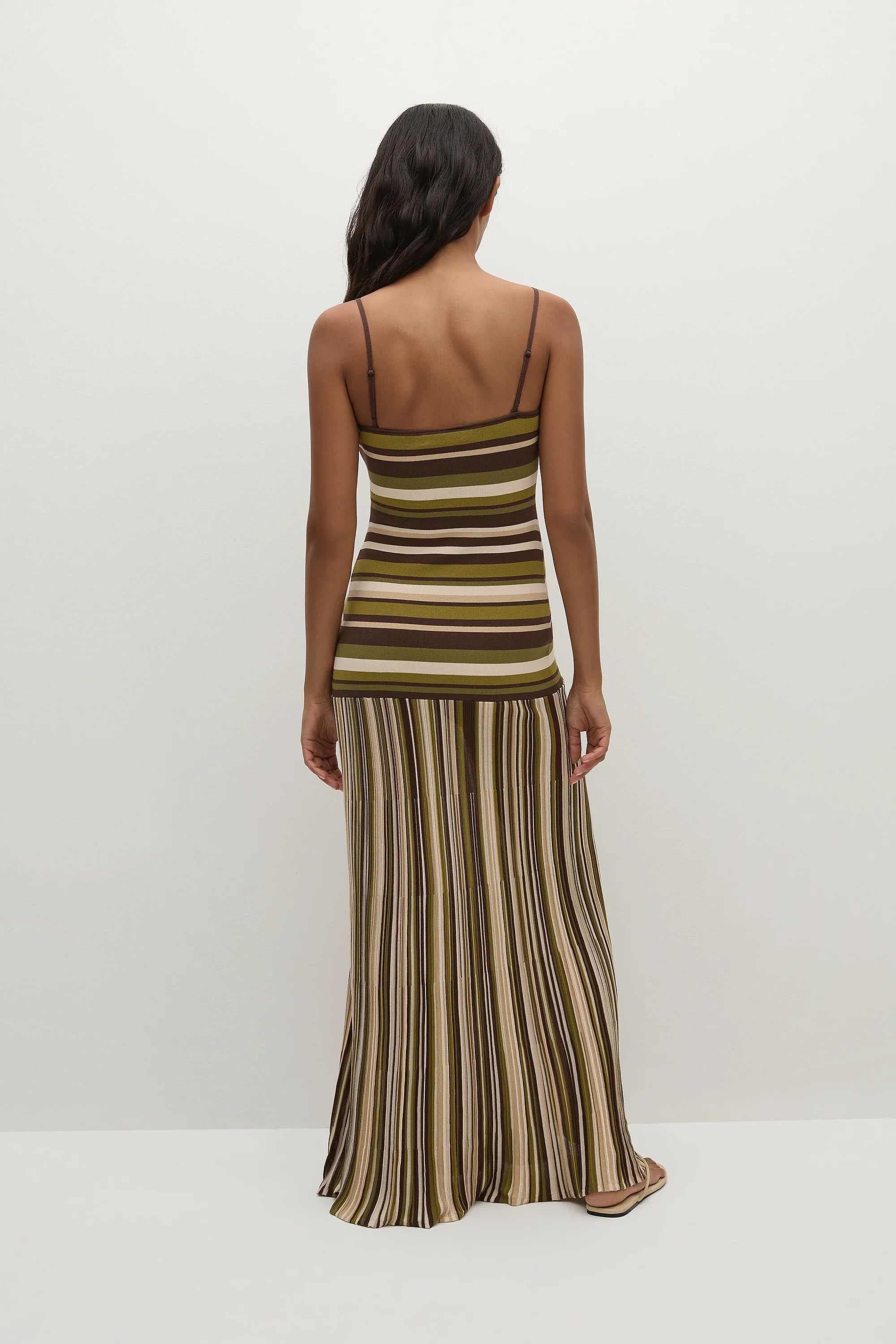 Essenia Knit Dress Espresso Pine Stripe