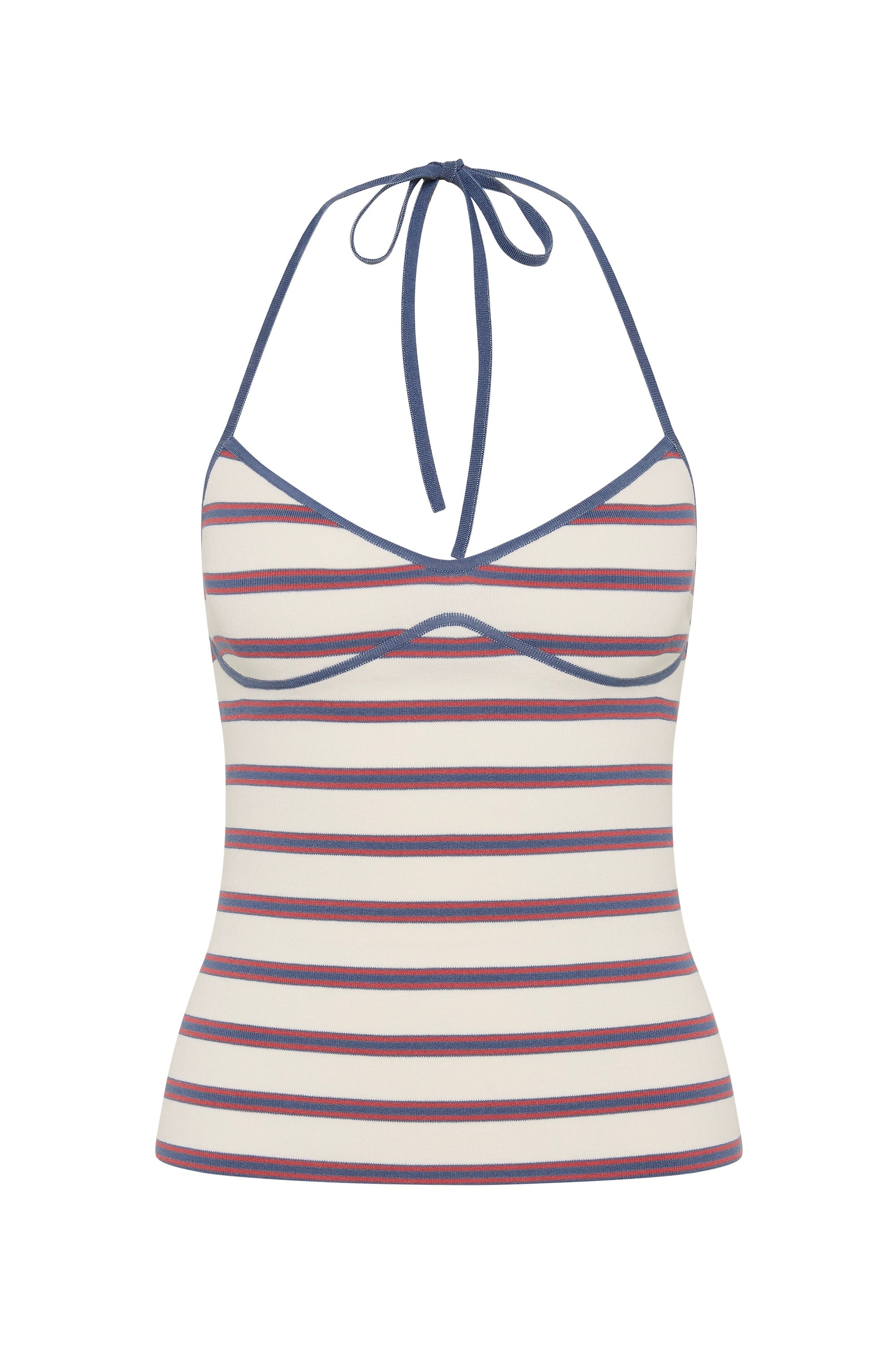 Citara Halter Top Vintage Breton Stripe Micro