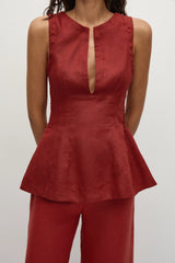 Melia Top Deep Red - Final Sale