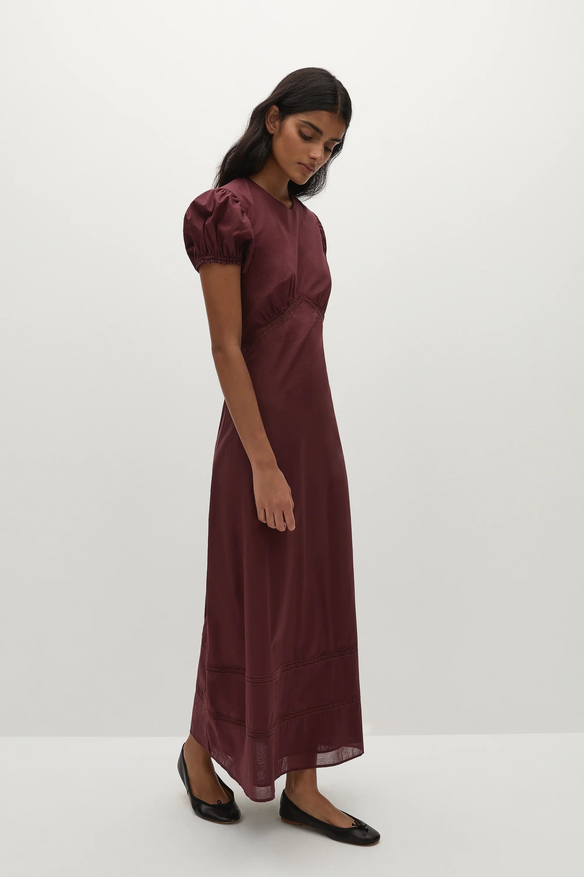 Dagny Midi Dress Bordeaux - Final Sale