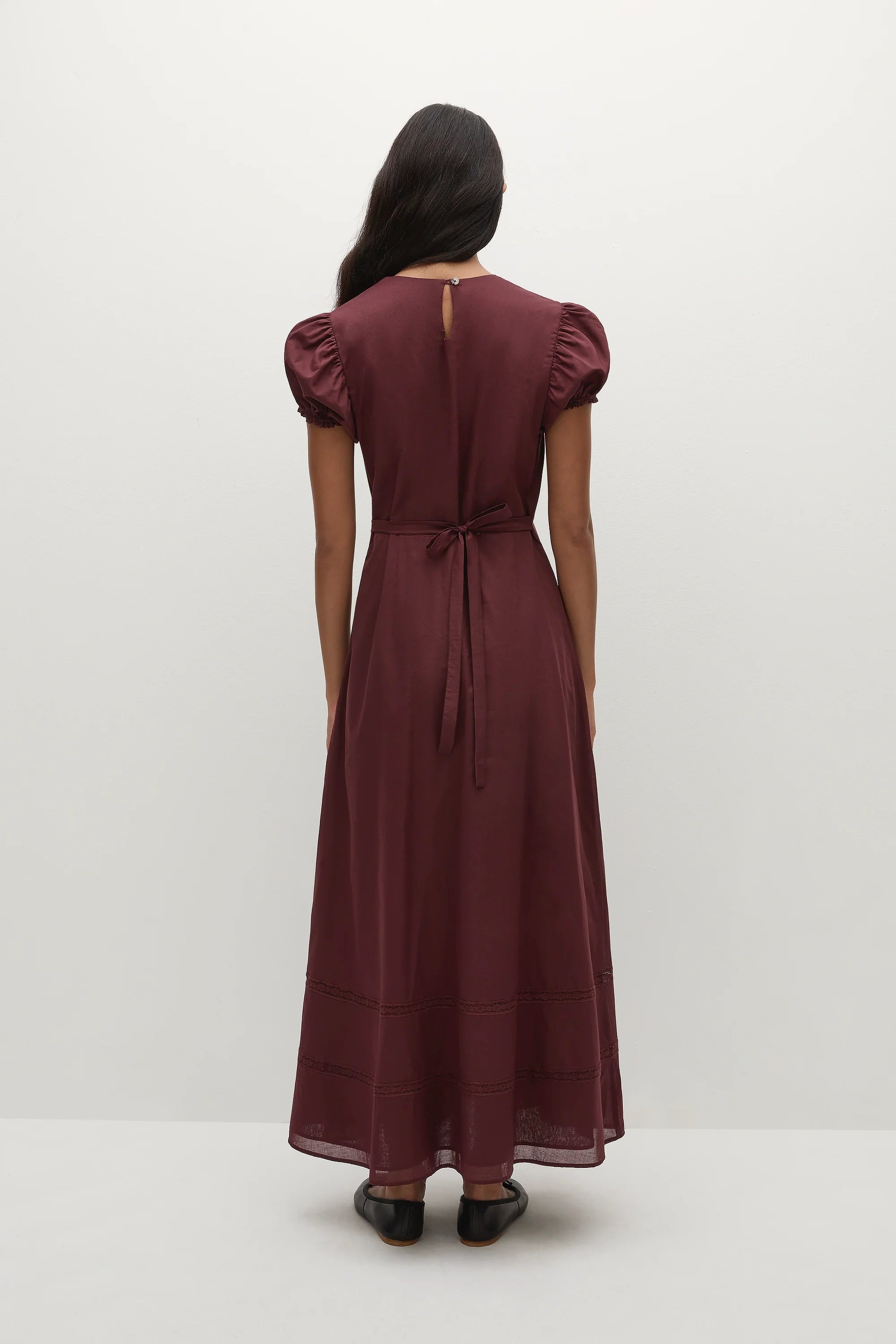 Dagny Midi Dress Bordeaux - Final Sale