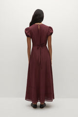 Dagny Midi Dress Bordeaux - Final Sale