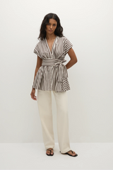 Lova Top Norway Stripe Espresso - Final Sale