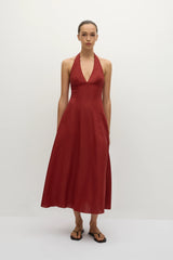 Marais Midi Dress Deep Red - Final Sale