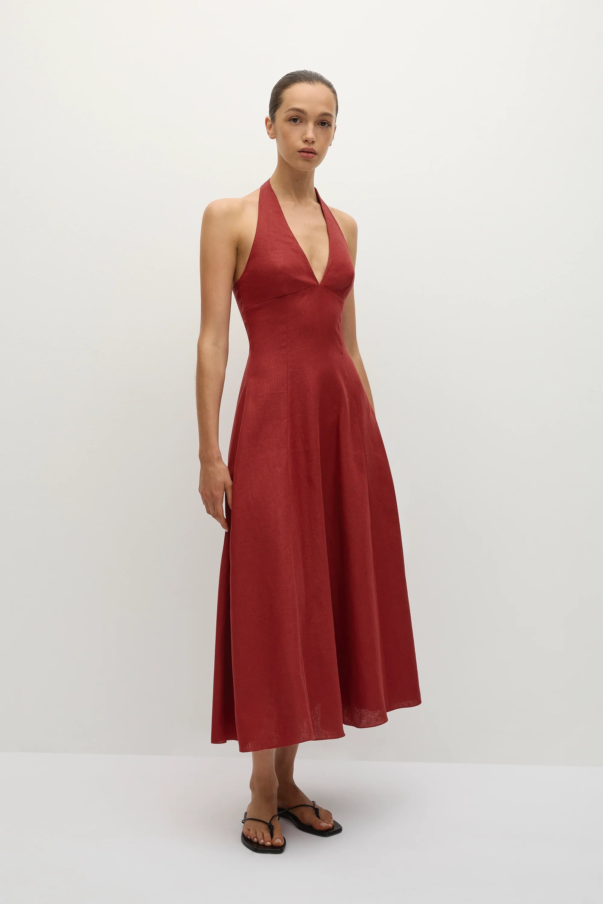 Marais Midi Dress Deep Red - Final Sale