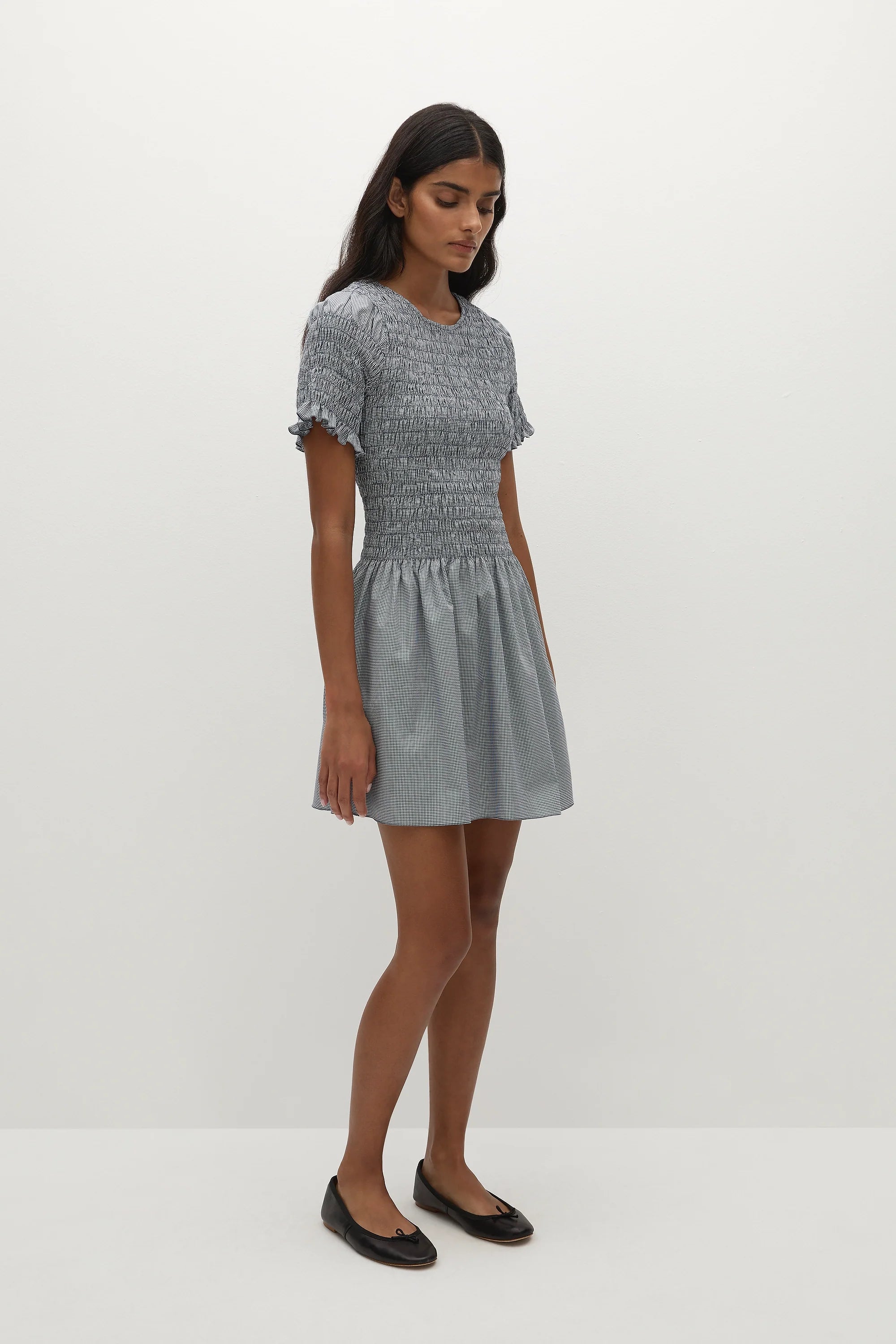 Edda Mini Dress Hanne Gingham Vintage Navy - Final Sale