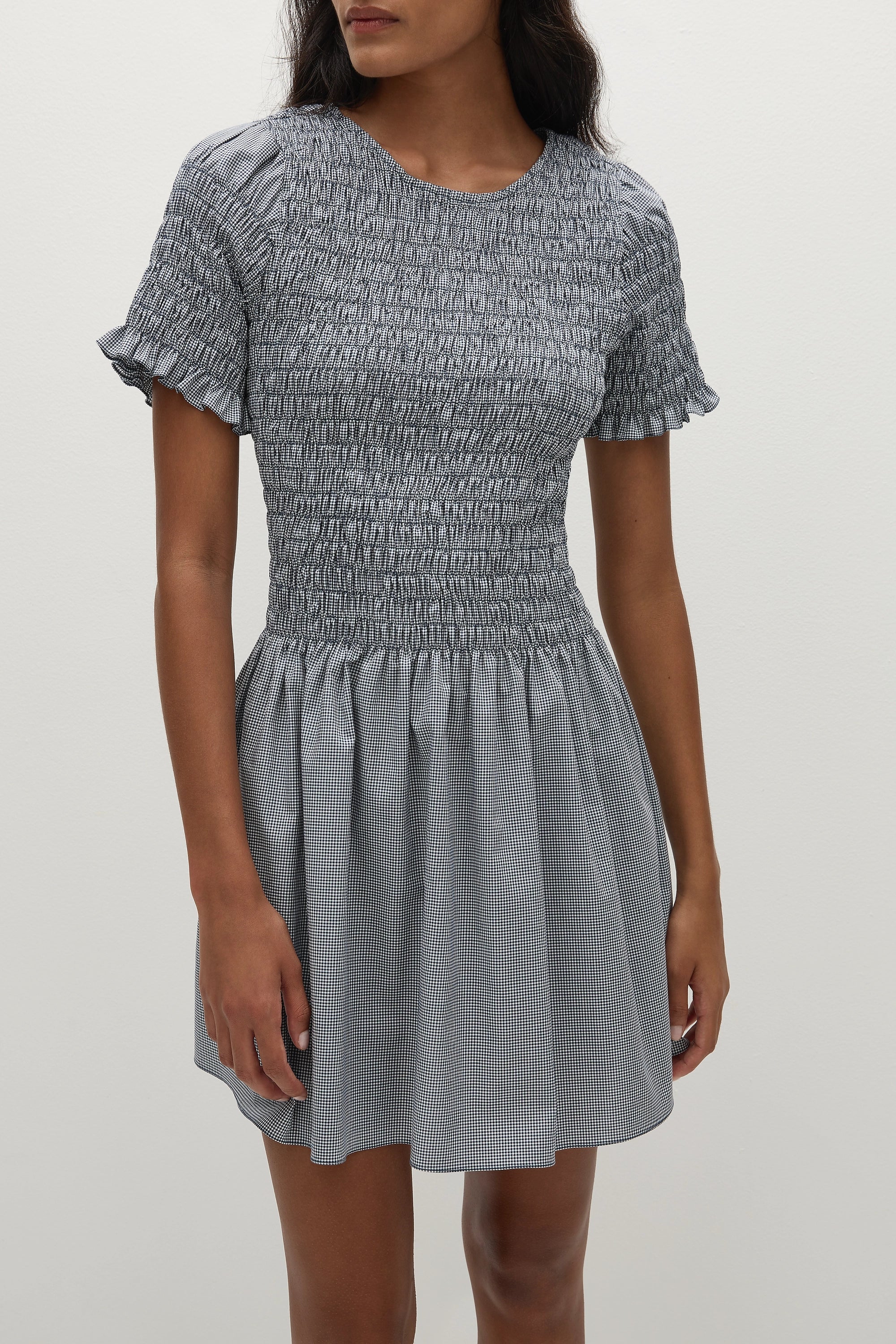Edda Mini Dress Hanne Gingham Vintage Navy - Final Sale