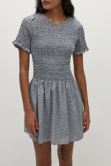 Edda Mini Dress Hanne Gingham Vintage Navy - Final Sale