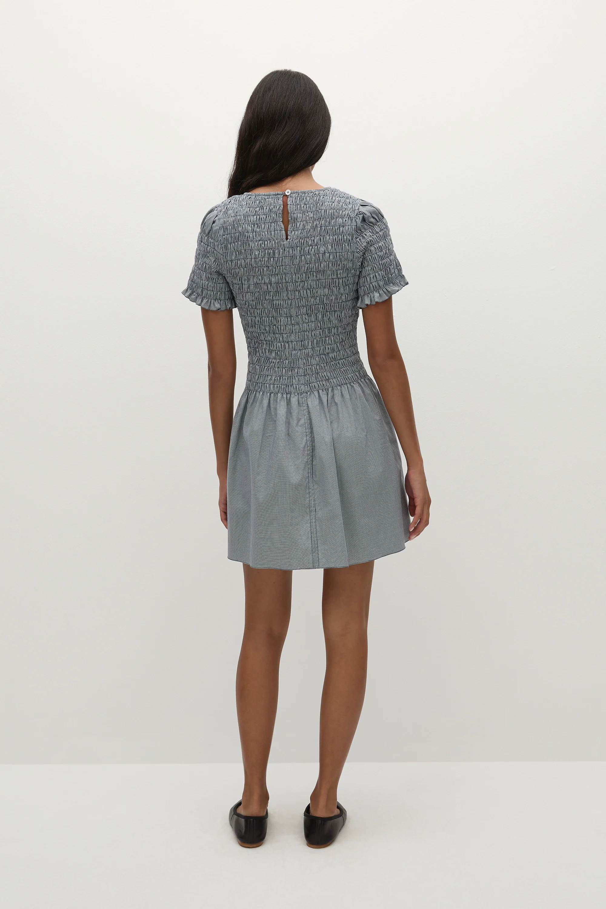 Edda Mini Dress Hanne Gingham Vintage Navy - Final Sale