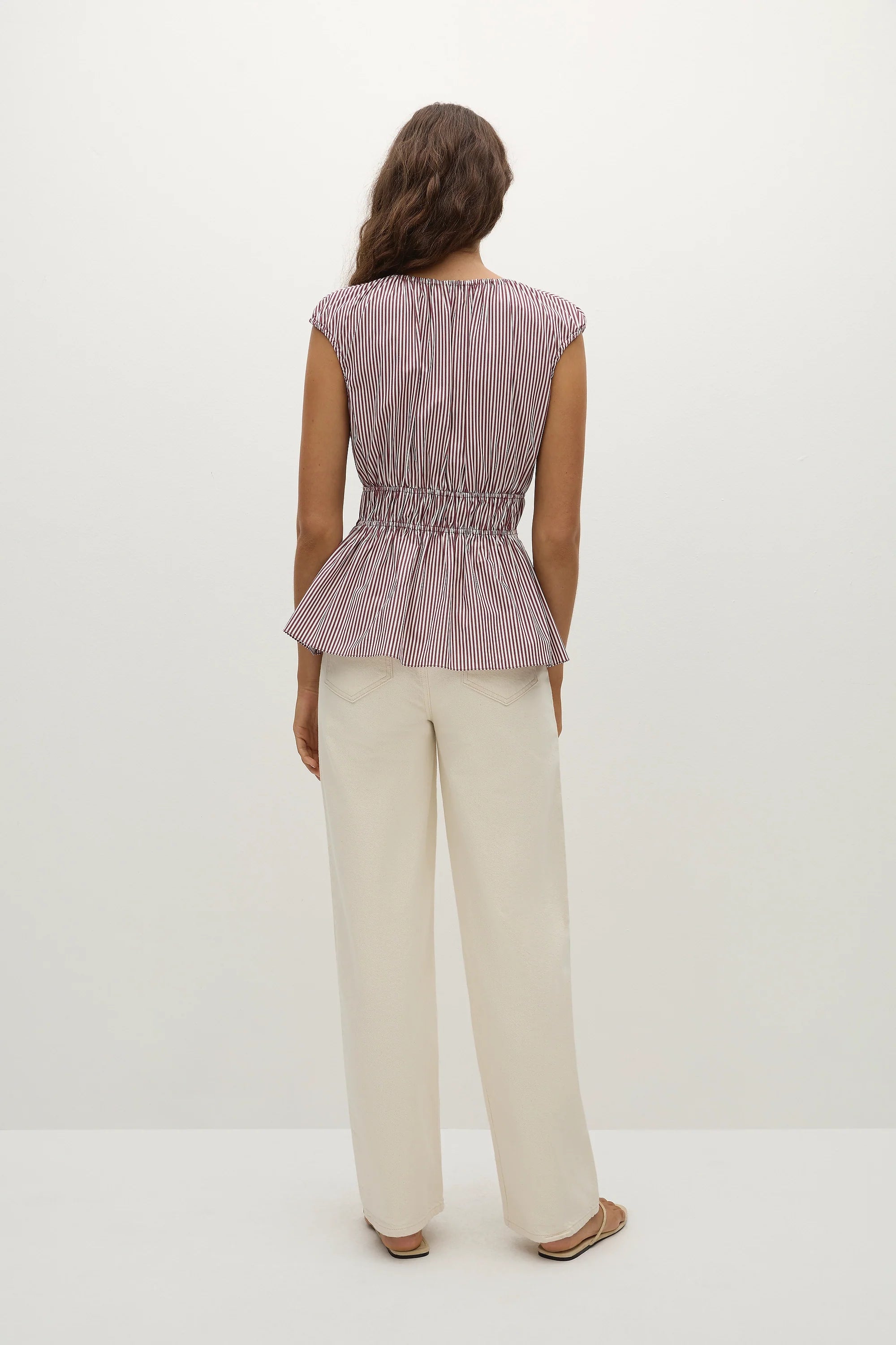 Hedda Top Maia Stripe Burgundy - Final Sale