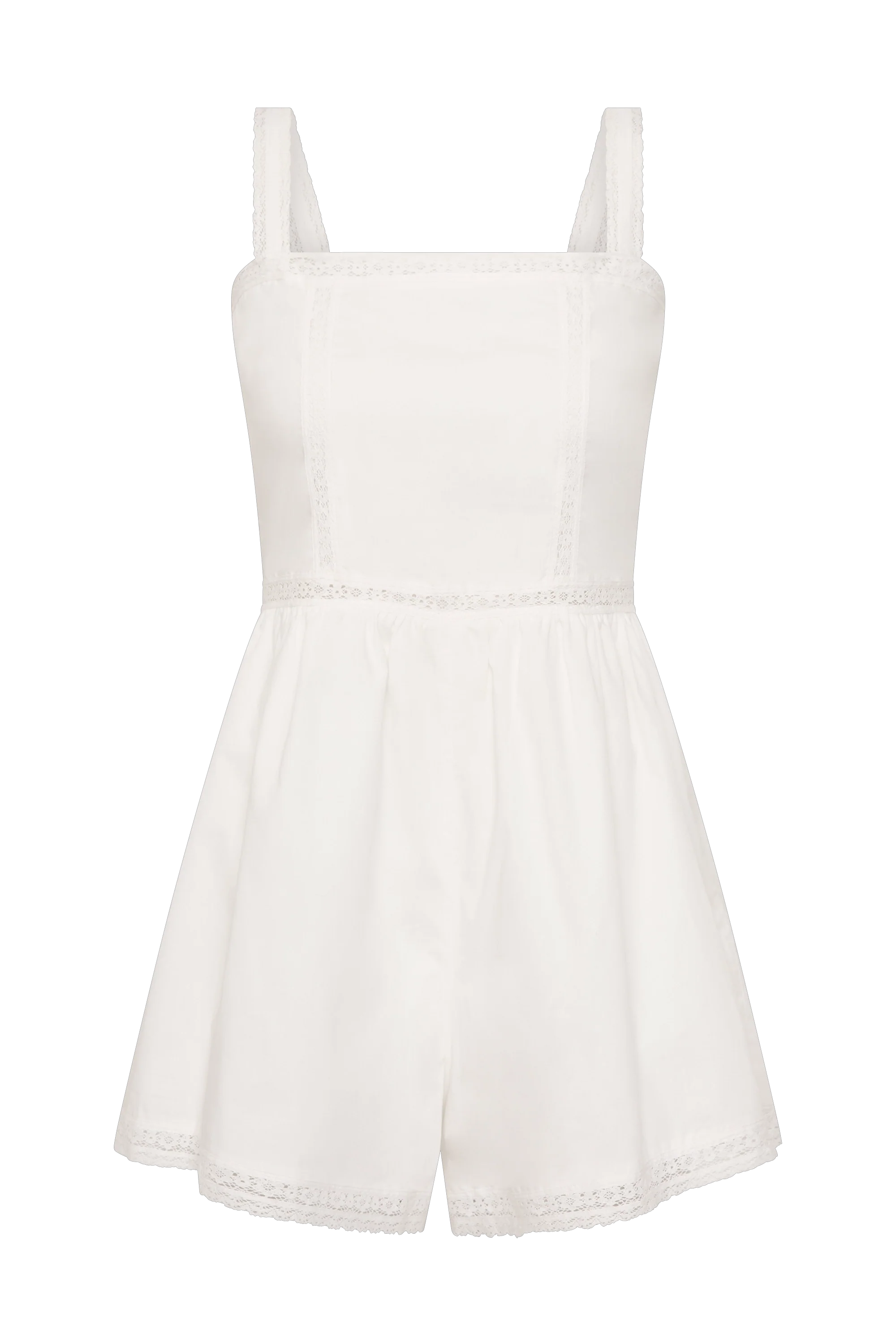 Emilia Playsuit Fresco Lace White - Final Sale