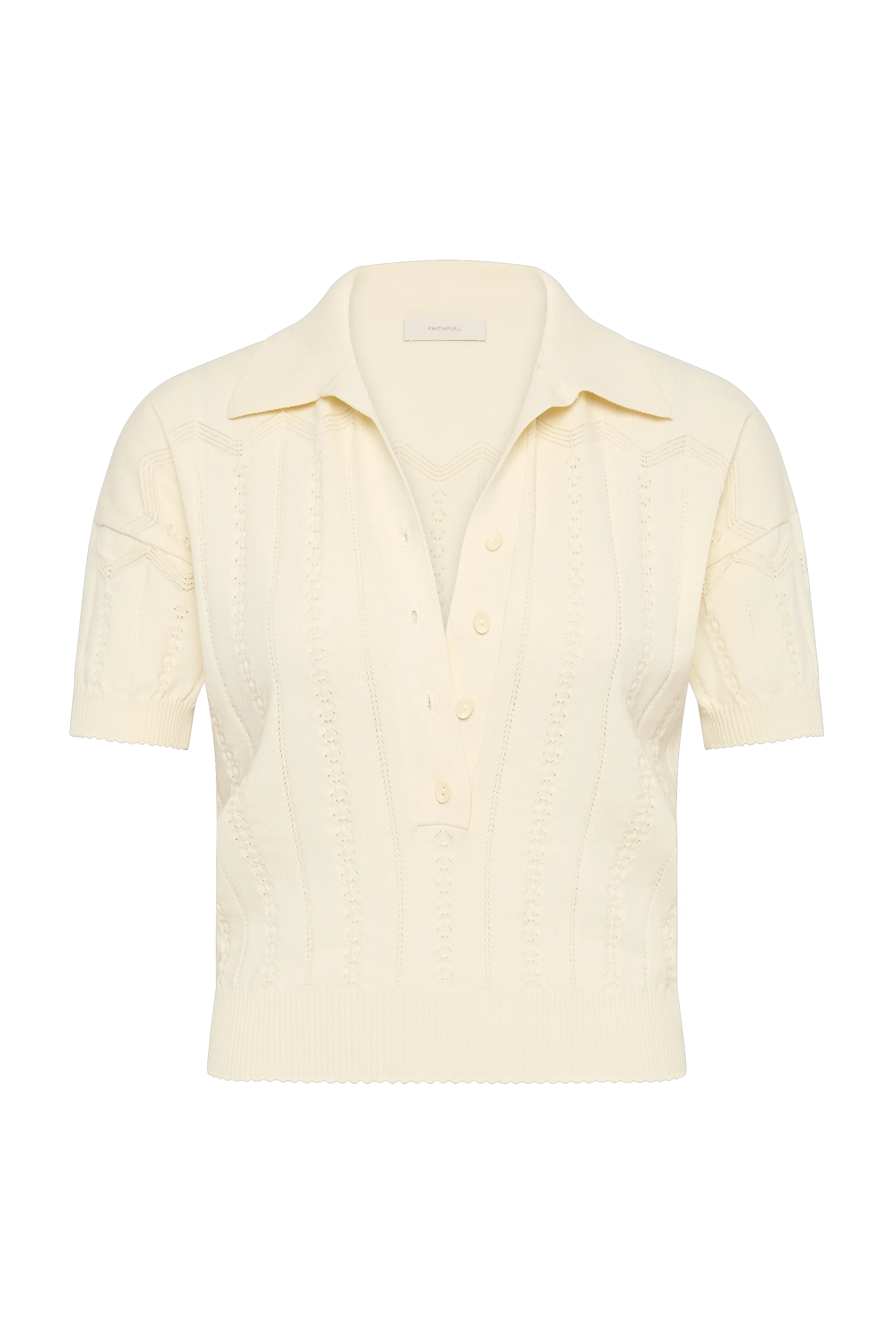 Acme Polo Shirt Maja Pointelle Vintage White