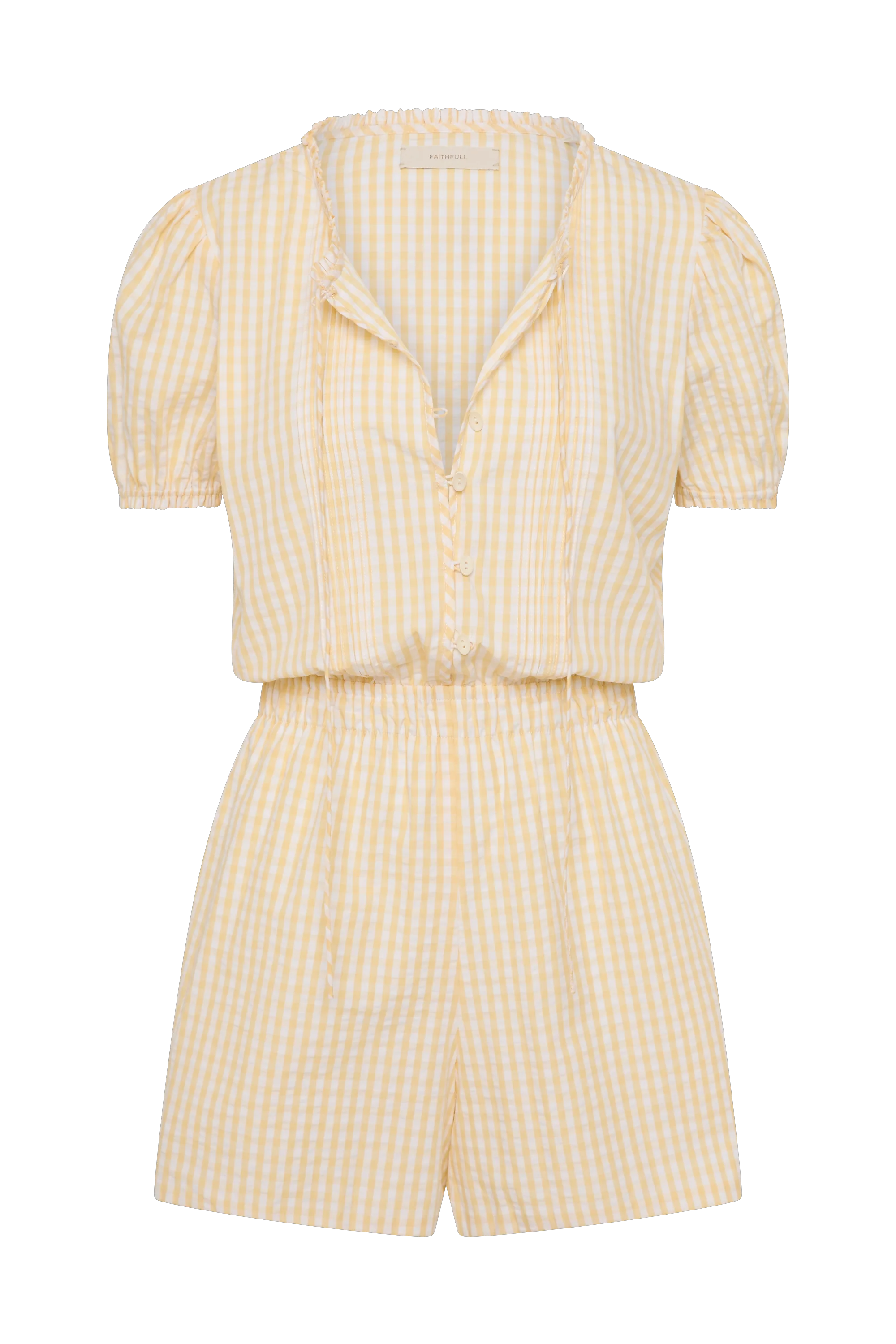 Roma Playsuit Butter Textured Gingham