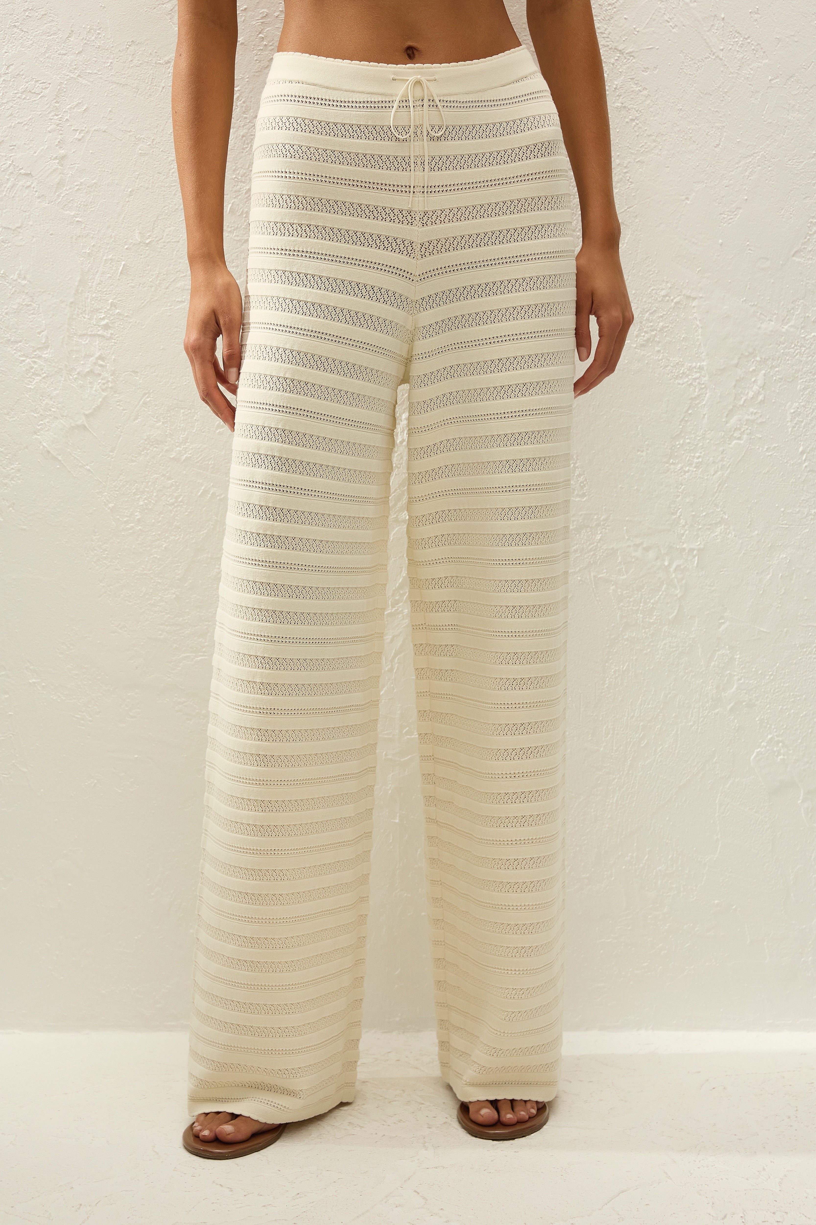 Tanya Pant Ida Pointelle Vintage White