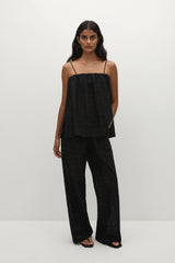 Ella Pant Agnes Broderie Anglaise Black - Final Sale