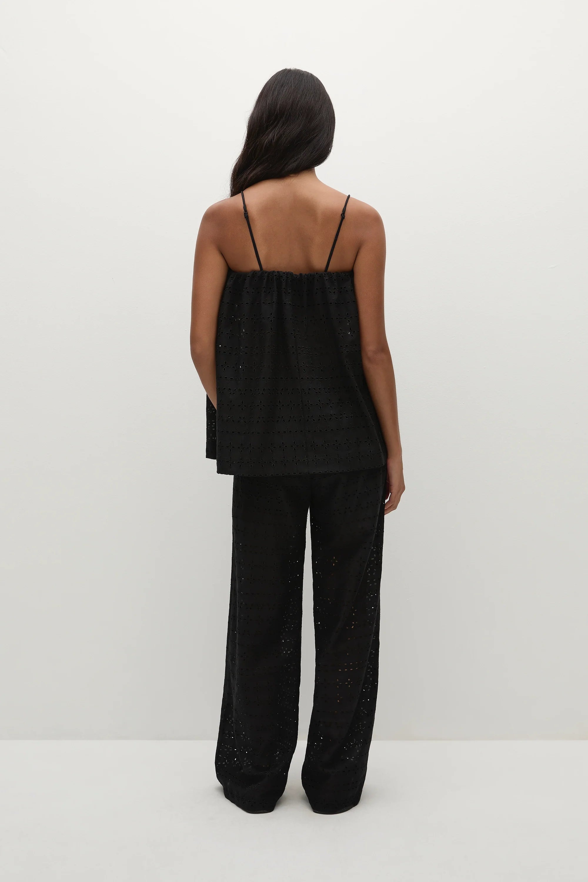 Ella Pant Agnes Broderie Anglaise Black - Final Sale
