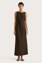 Lydie Maxi Dress Coffee - Final Sale