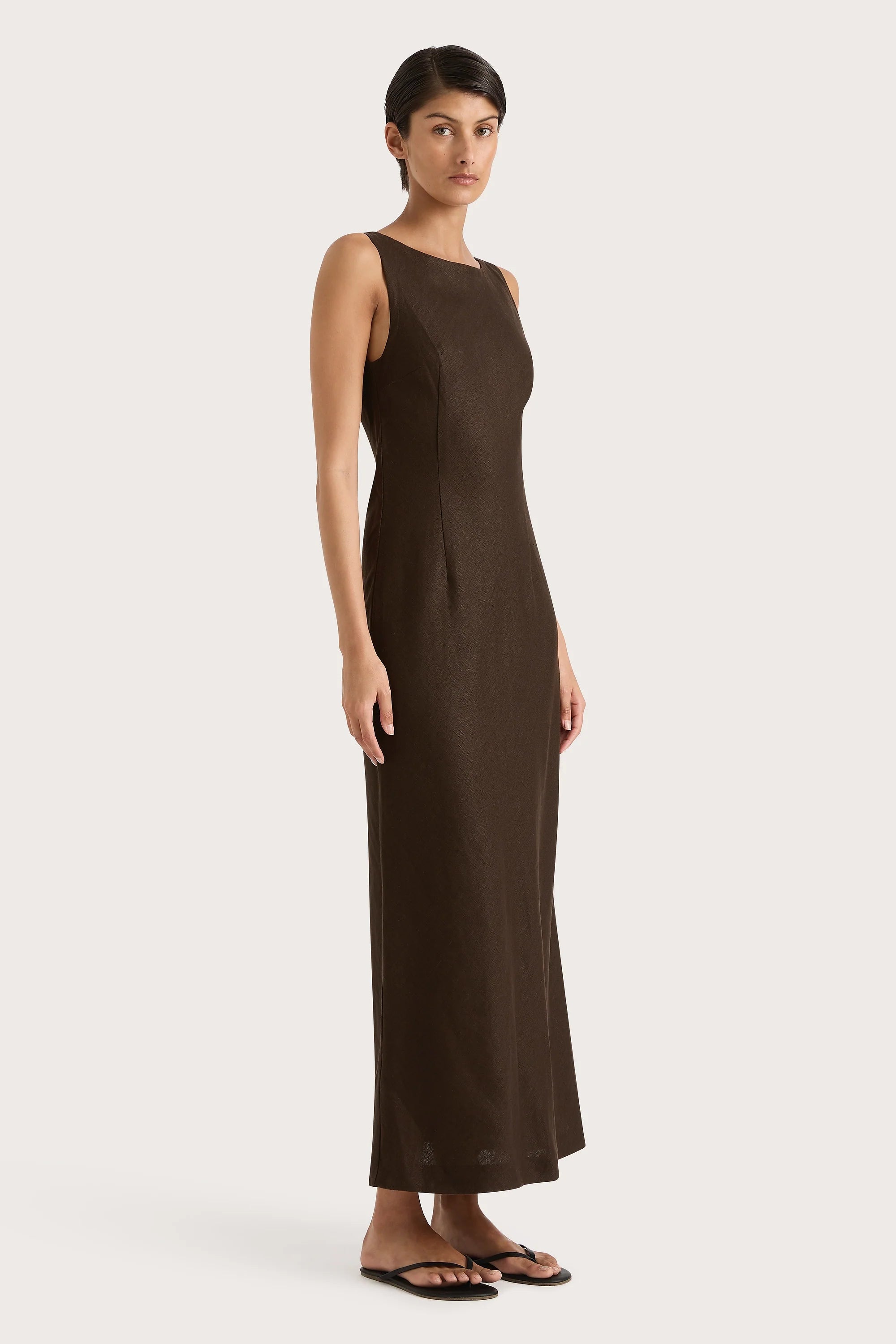 Lydie Maxi Dress Coffee - Final Sale