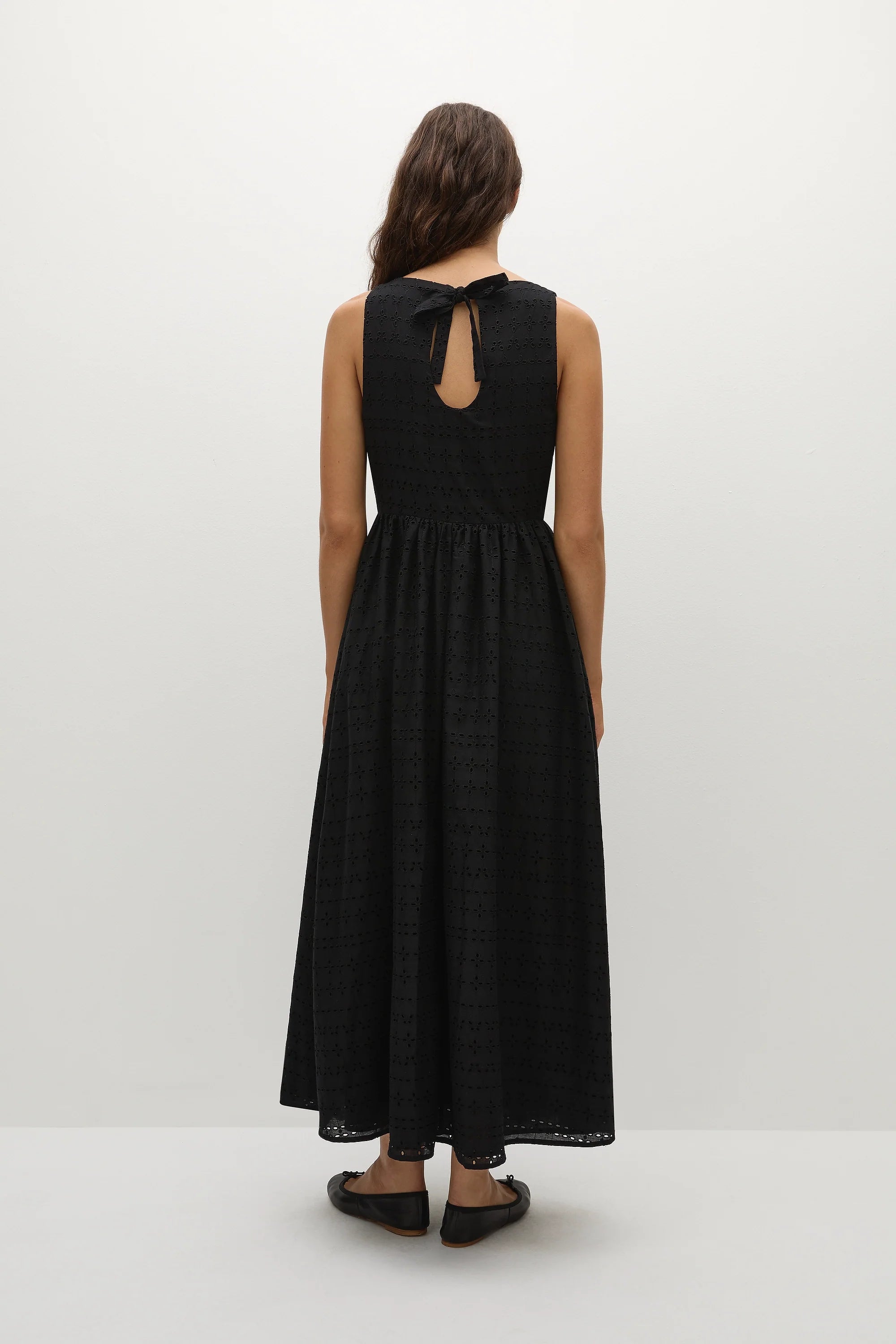 Tuva Midi Dress Agnes Broderie Anglaise Black - Final Sale