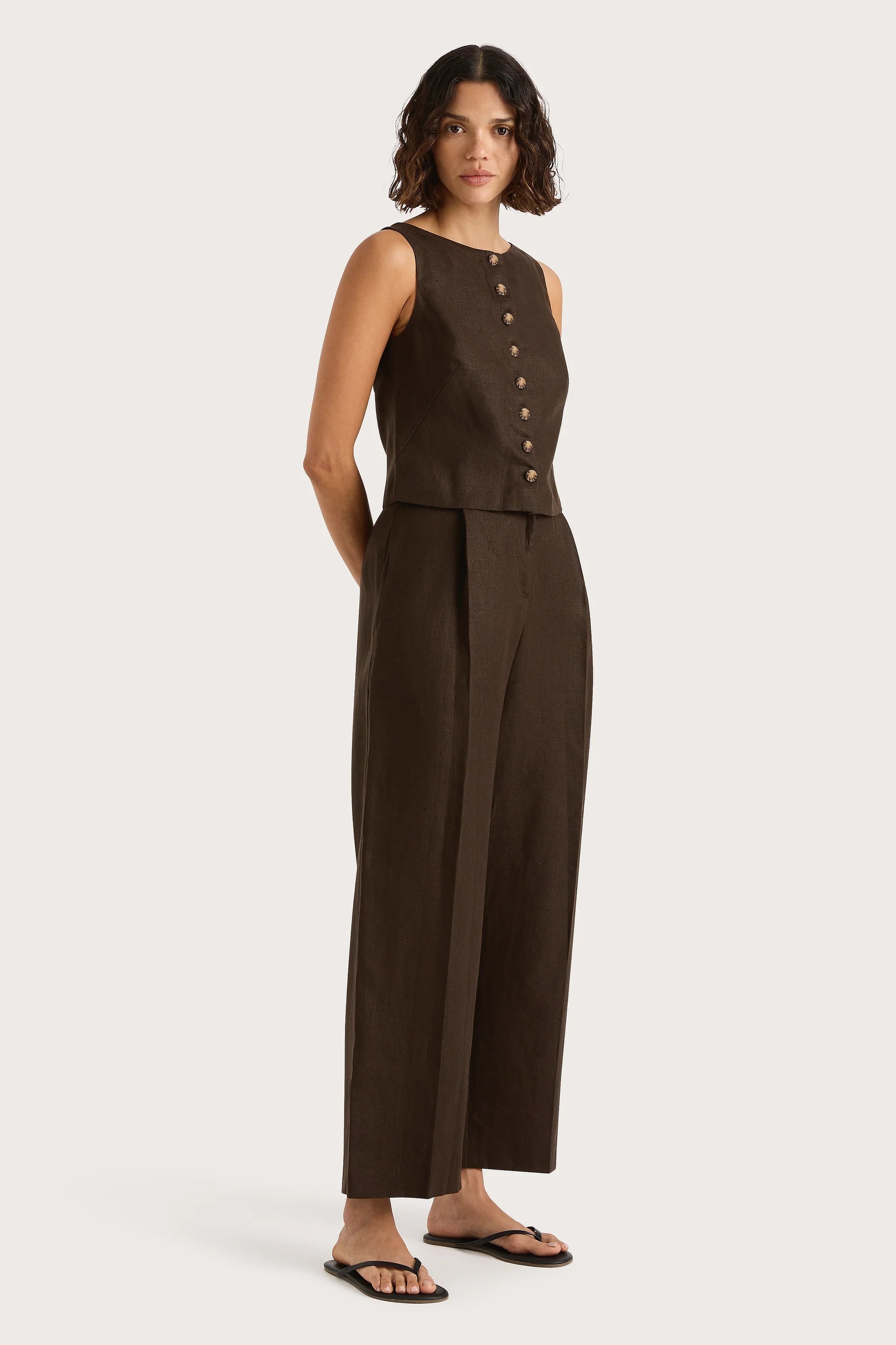 Stevie Trouser Coffee - Final Sale
