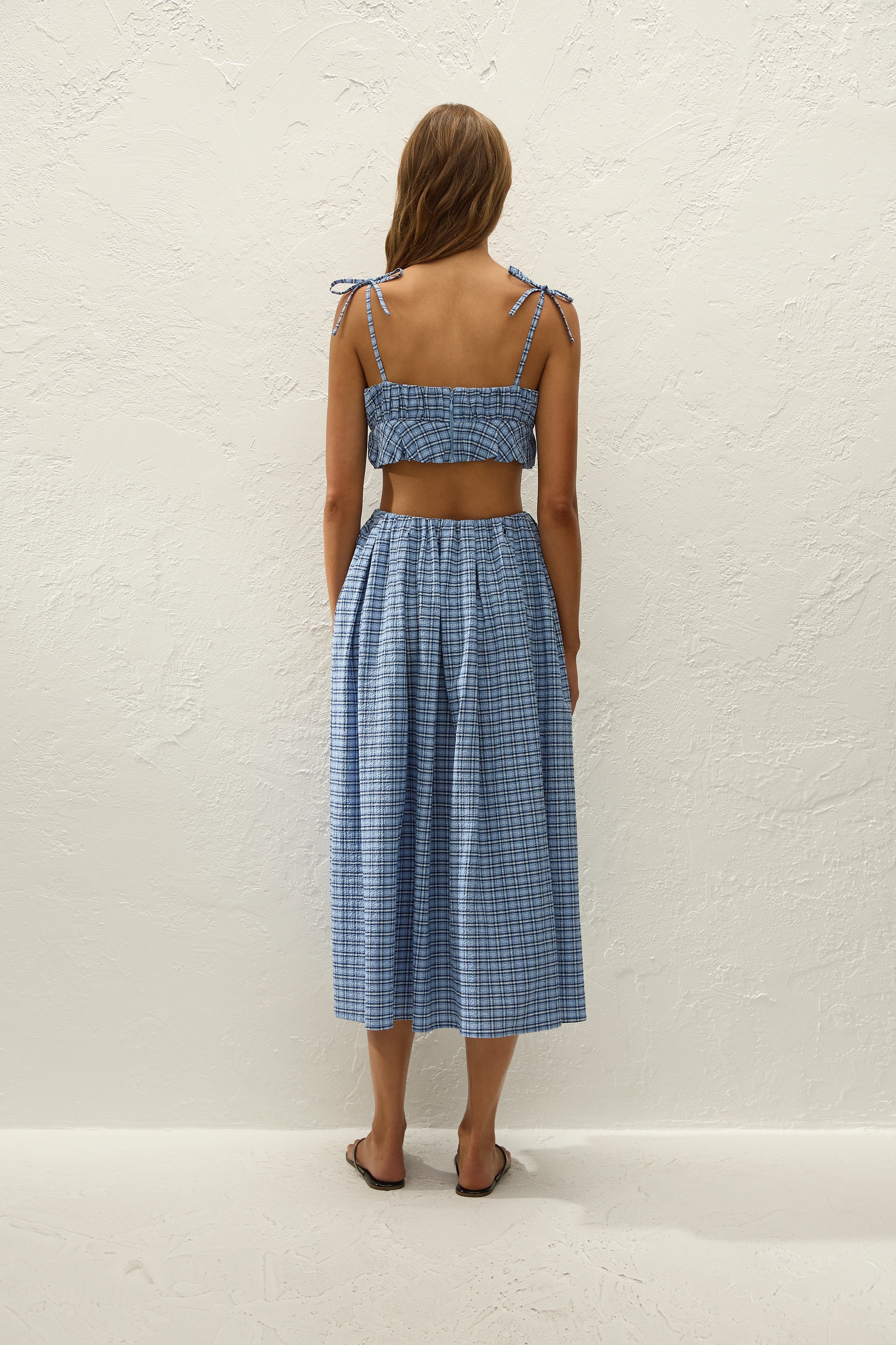 Agora Skirt Vintage Blue Check