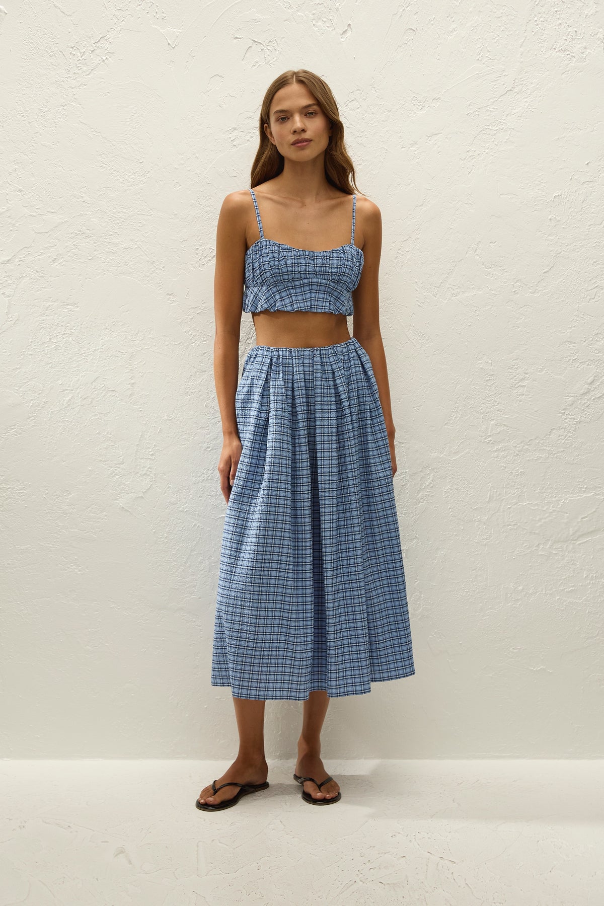 Agora Skirt Vintage Blue Check