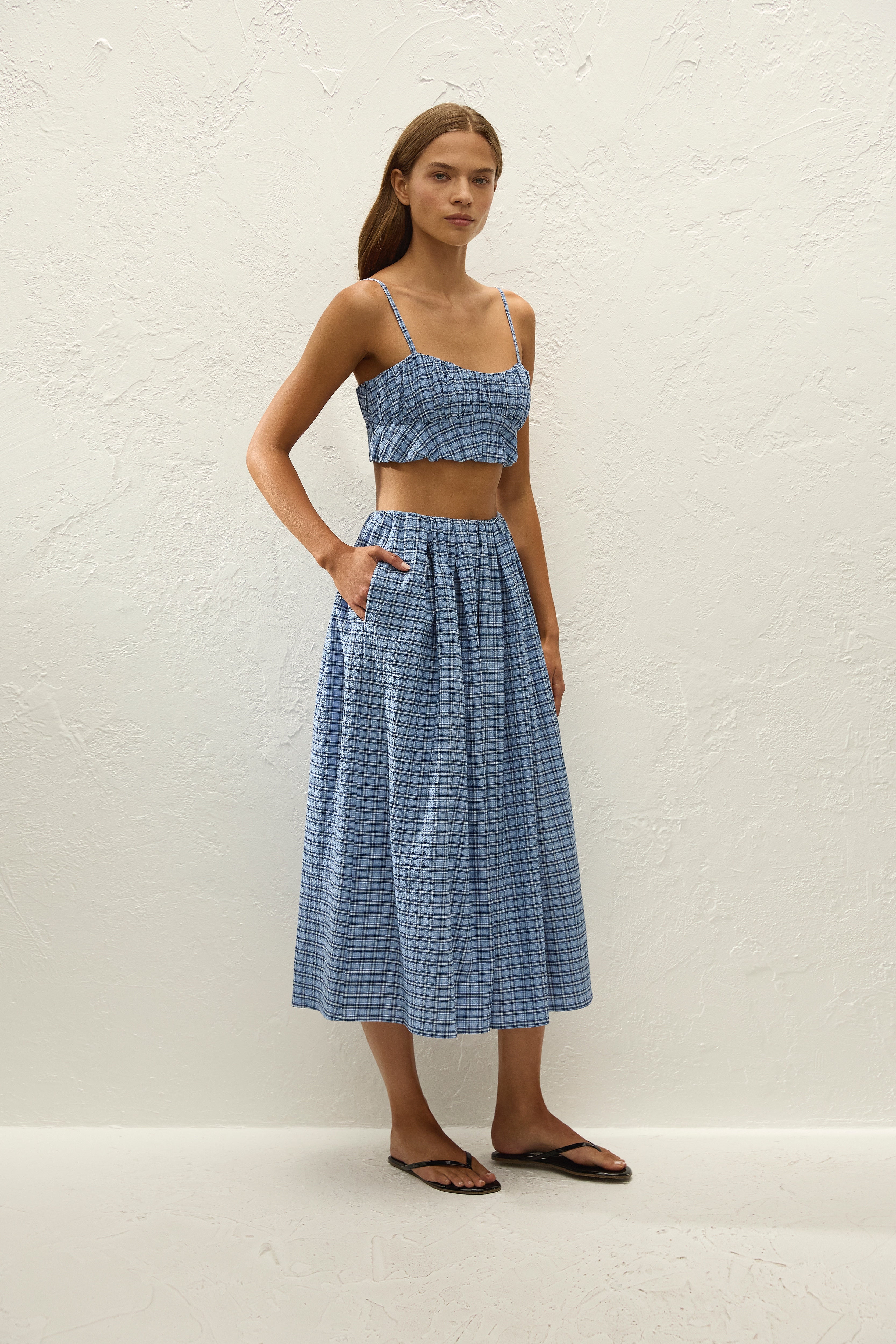 Agora Skirt Vintage Blue Check