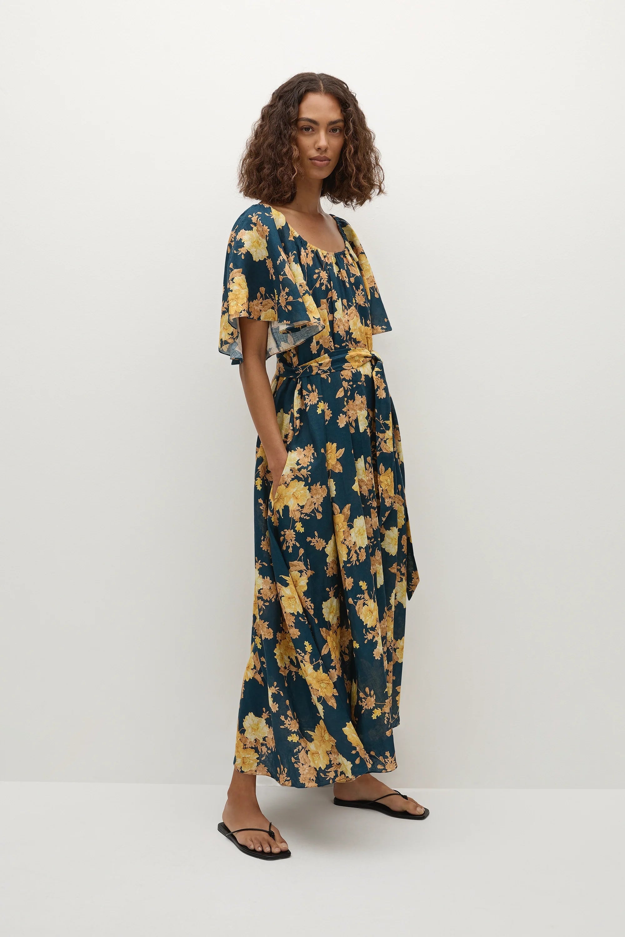 Belen Maxi Dress Nora Floral Navy - Final Sale