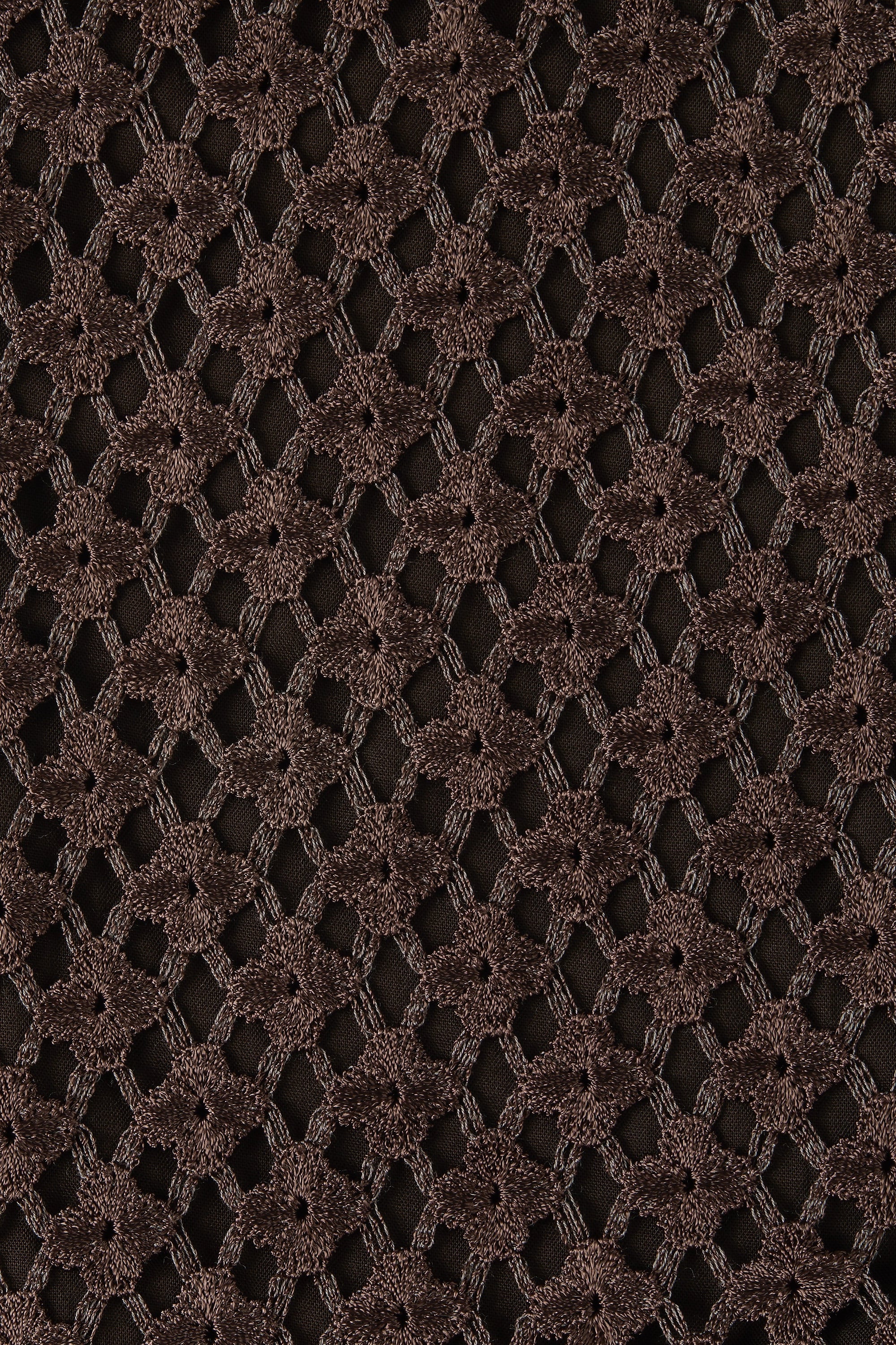 Cyrene Mini Dress Floral Lace Brown - Final Sale