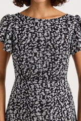 Valras Mini Dress Amaryllis Floral Black - Final Sale