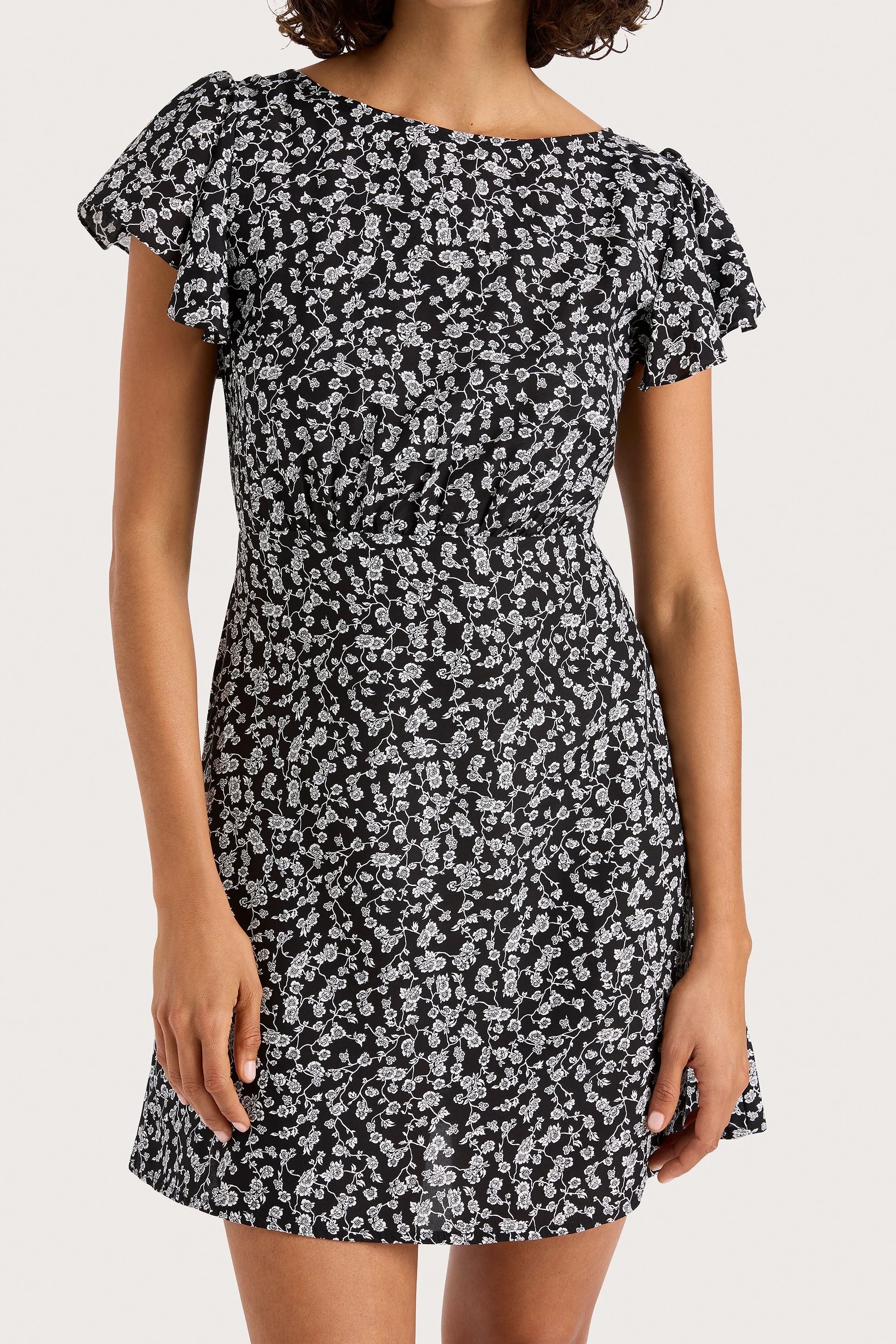 Valras Mini Dress Amaryllis Floral Black - Final Sale