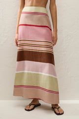 Martina Maxi Skirt Barragan Stripe Dusty Mauve - Final Sale