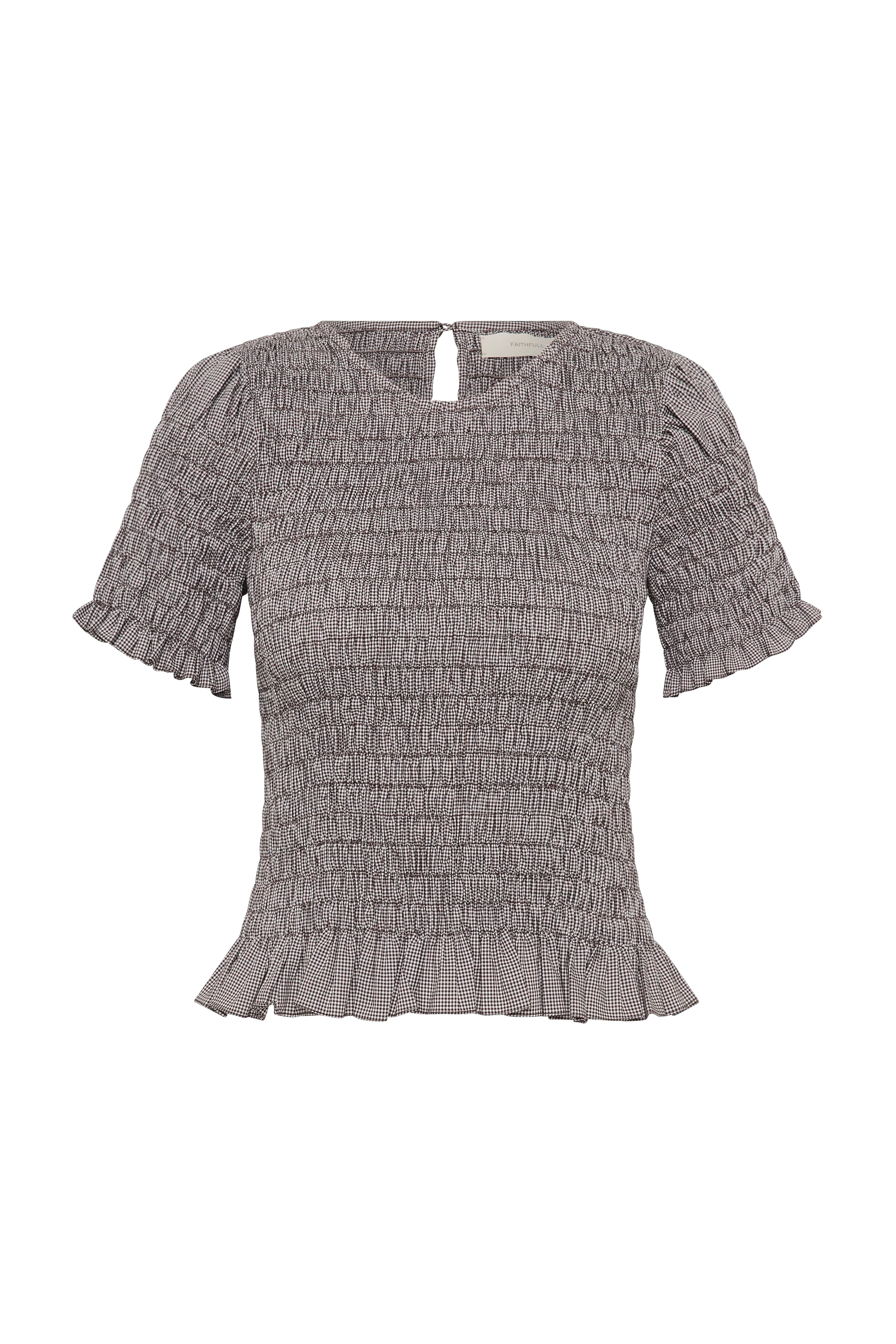 Edda Top Hanne Gingham Espresso - Final Sale