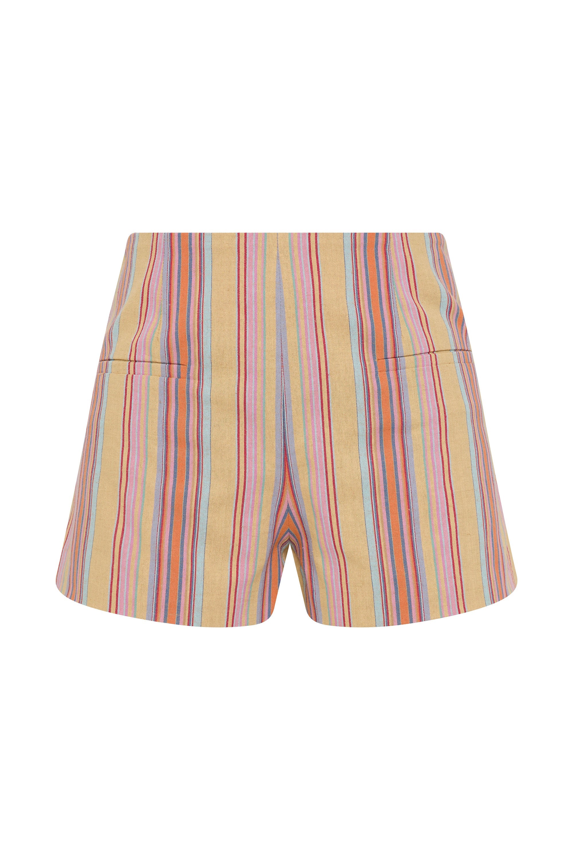 Aurora Mini Short Agua Stripe Mustard - Final Sale