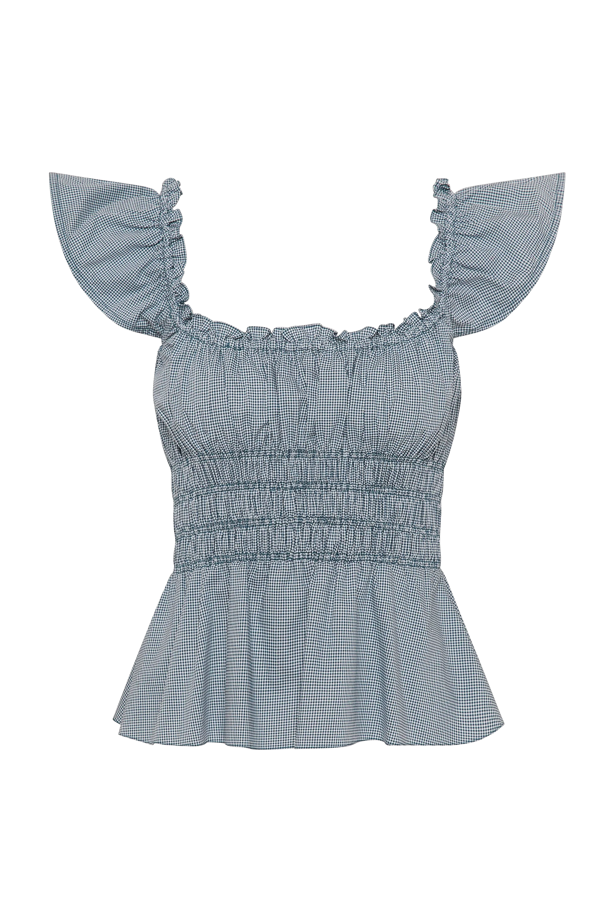 Janne Top Hanne Gingham Vintage Navy - Final Sale
