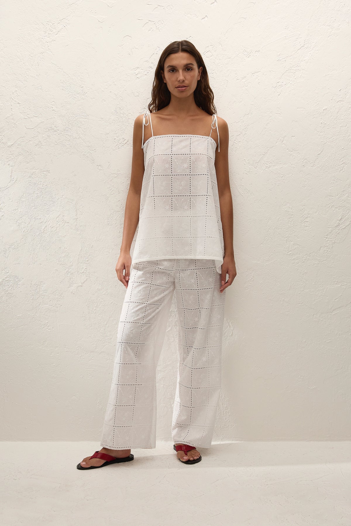 Mora Pant Handkerchief Broderie White