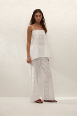 Mora Pant Handkerchief Broderie White