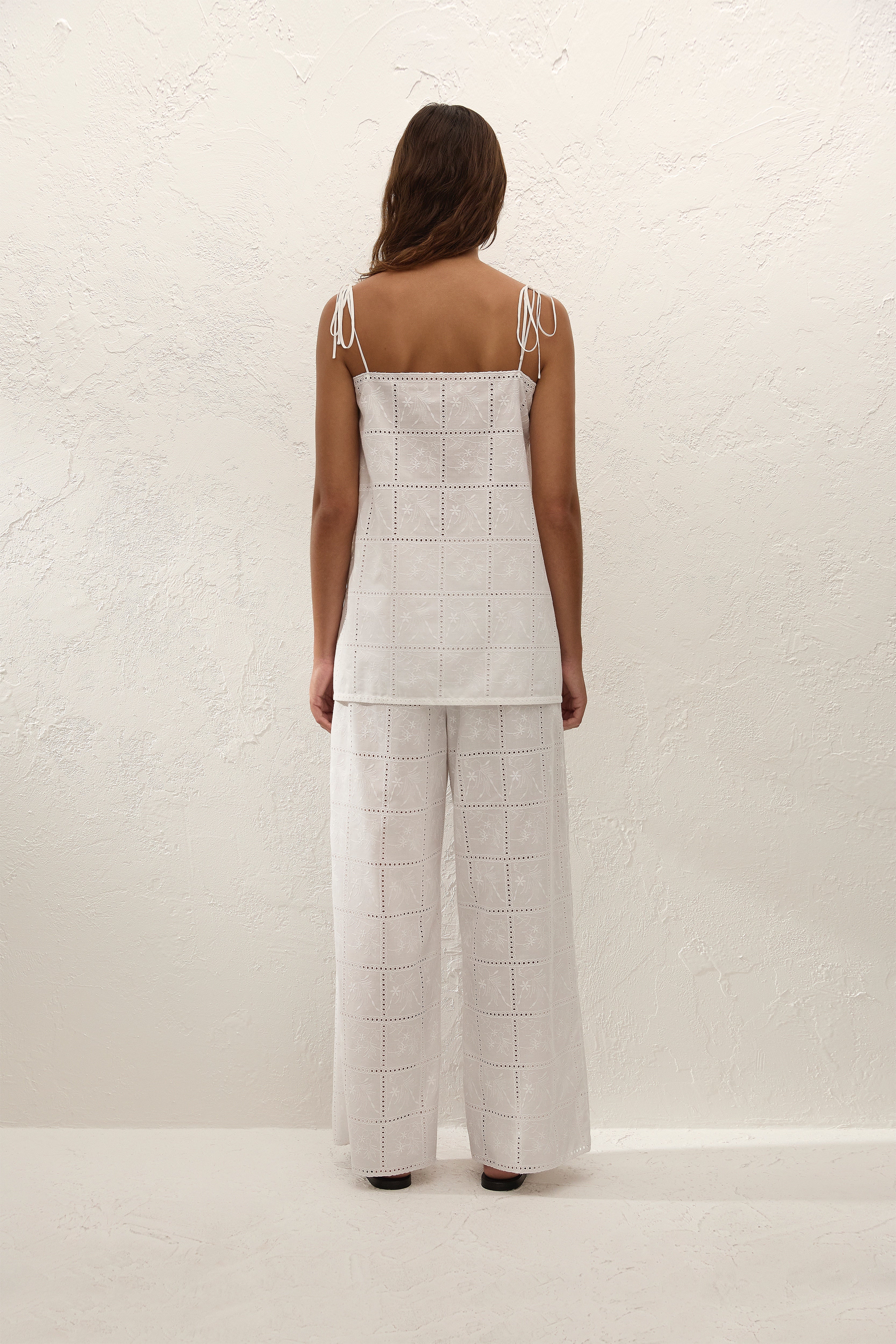 Mora Pant Handkerchief Broderie White