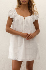 Serafina Mini Dress Handkerchief Broderie White