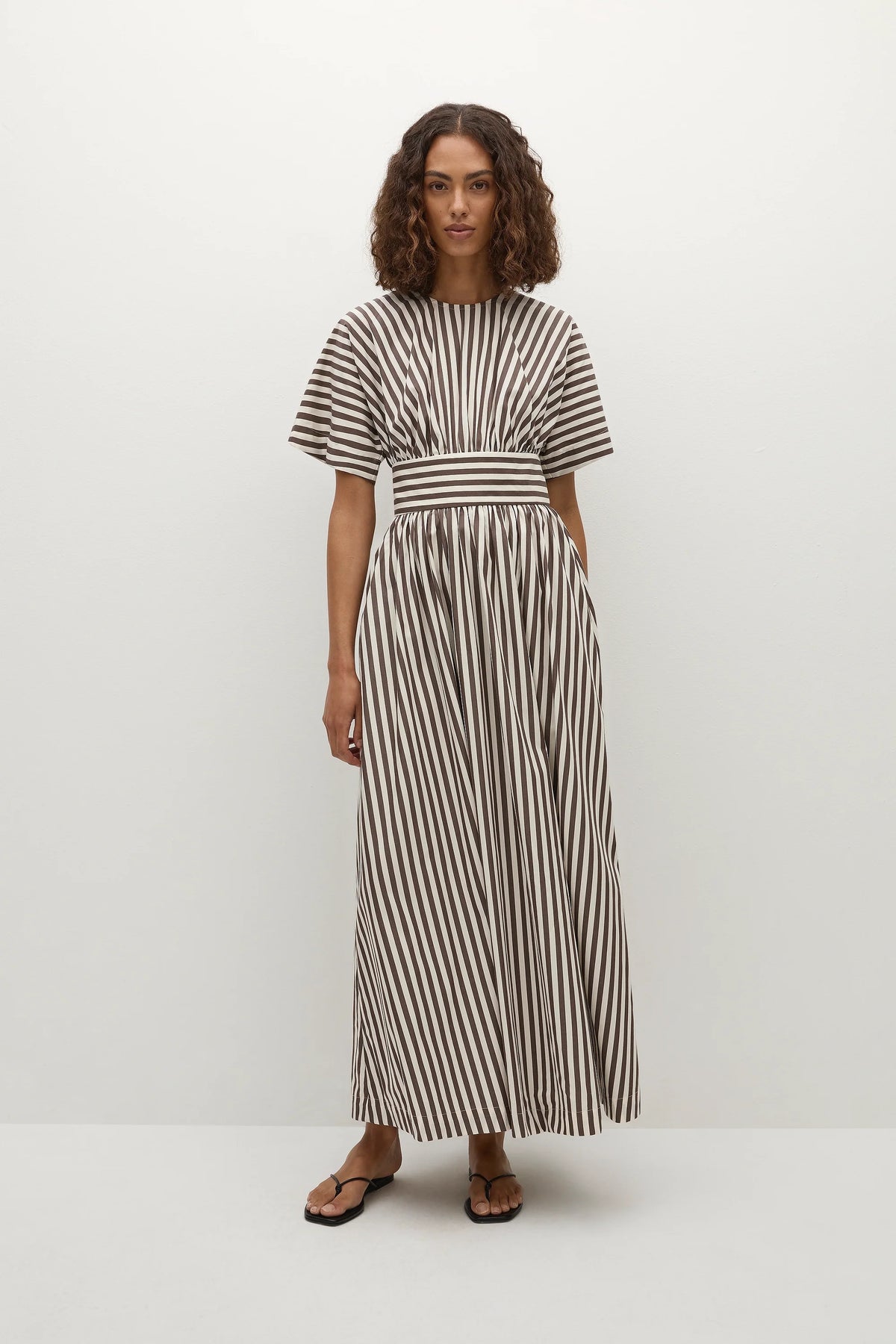 Oda Maxi Dress Norway Stripe Espresso - Final Sale