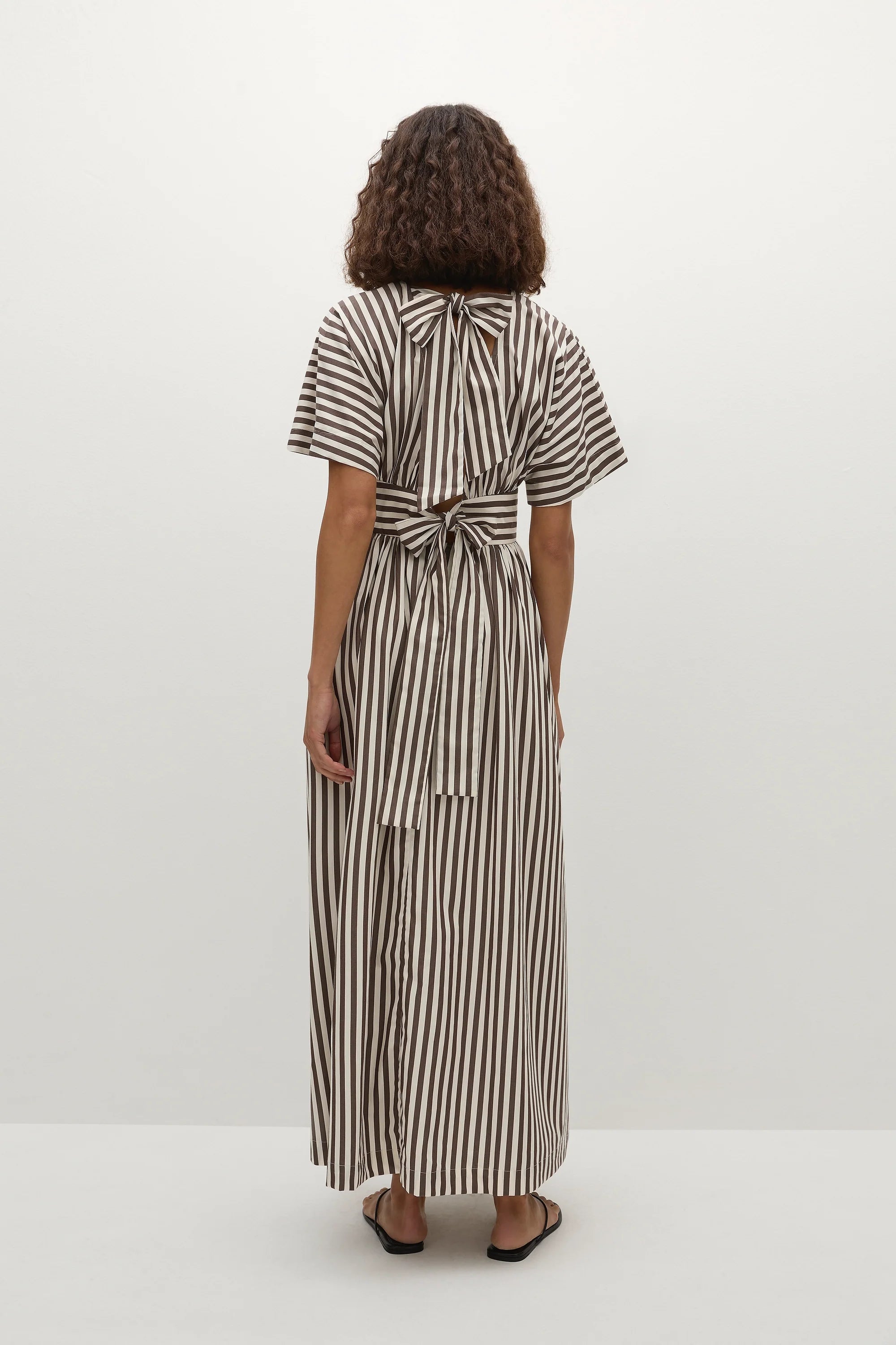 Oda Maxi Dress Norway Stripe Espresso - Final Sale