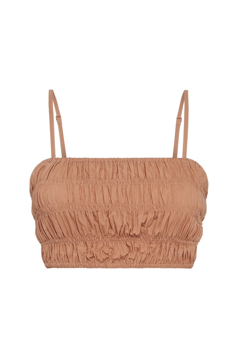 Liya Top Plain Hazelnut - Final Sale