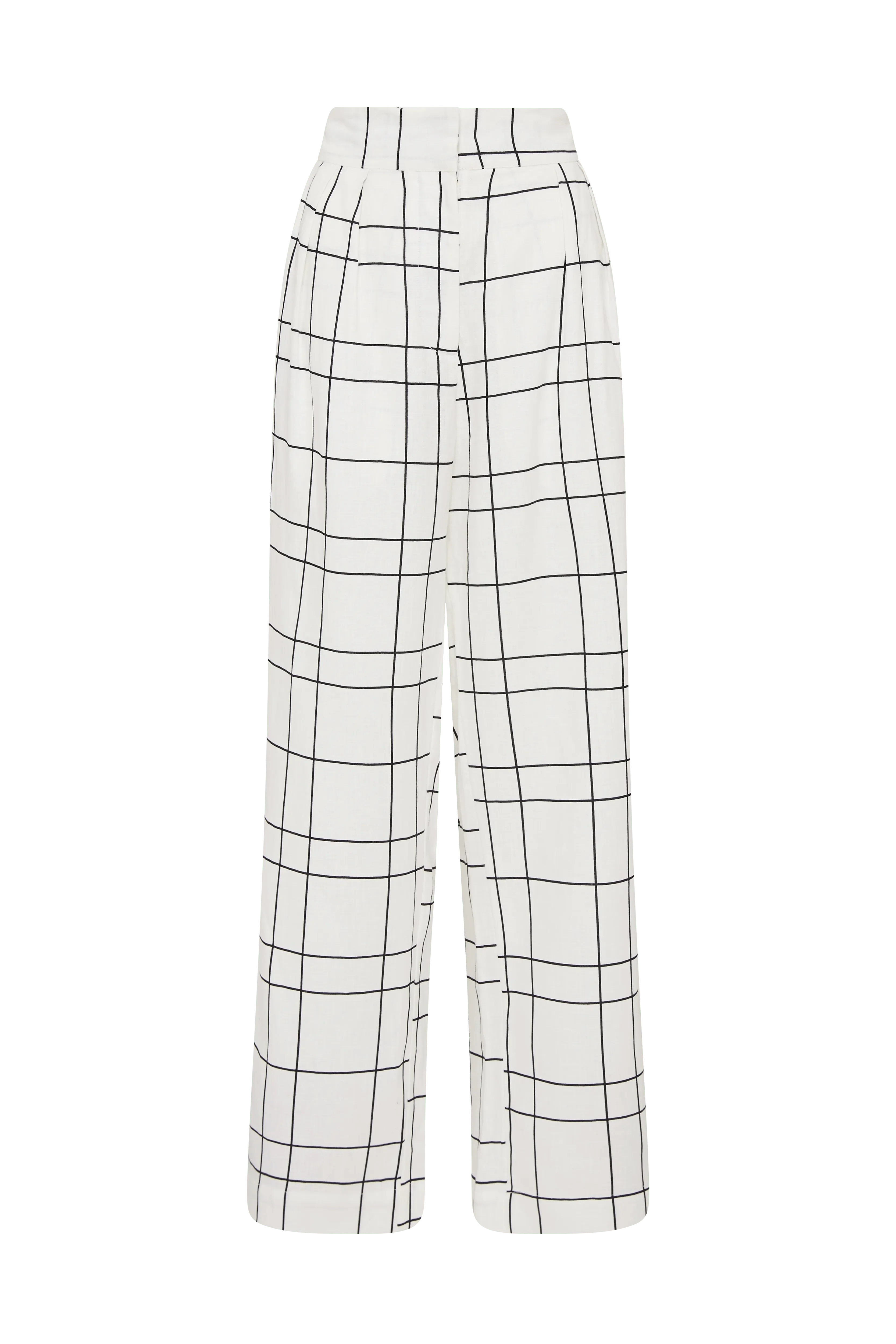 Duomo Pant Letizia Check White - Final Sale