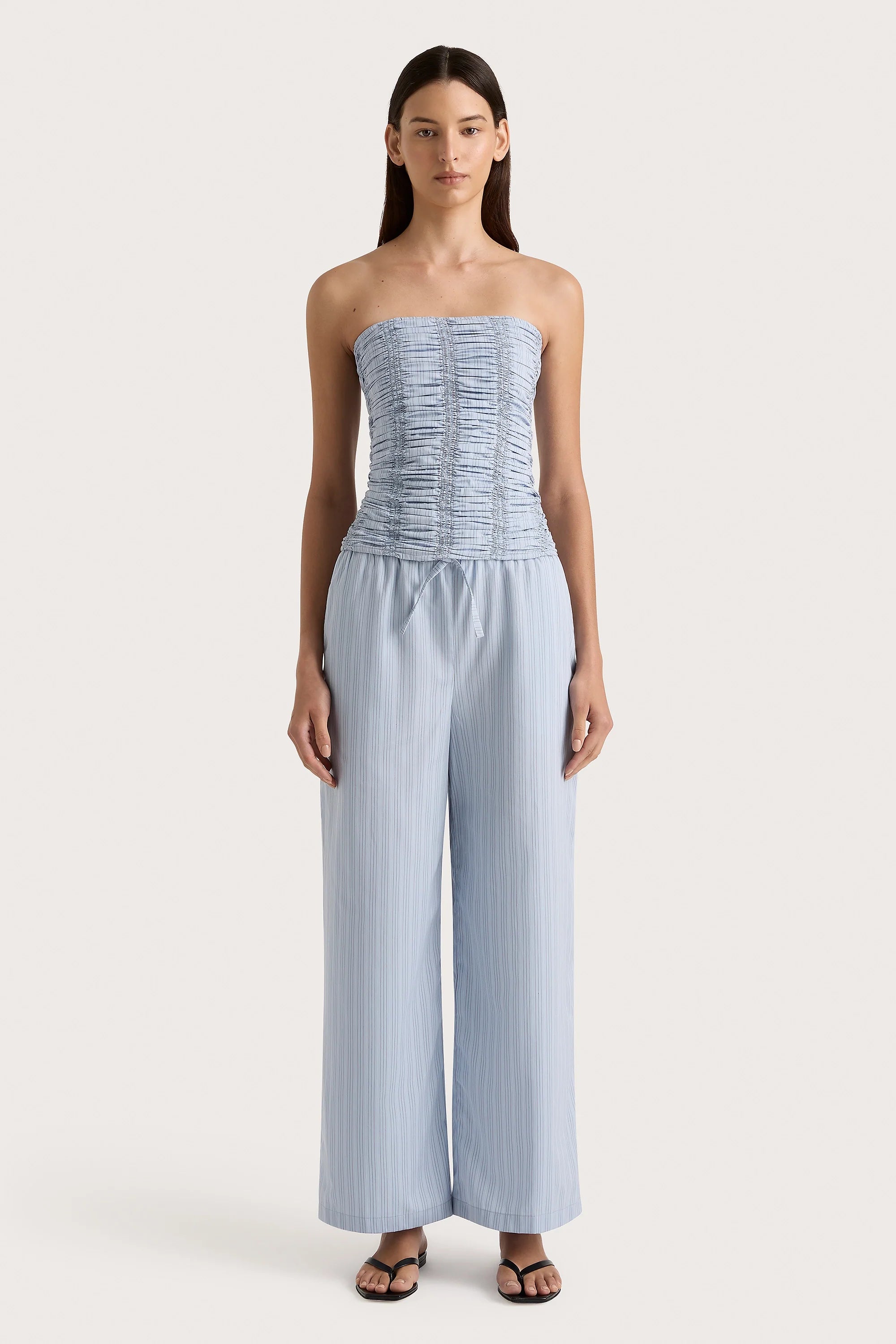 Jilliane Top Blue Pinstripe - Final Sale
